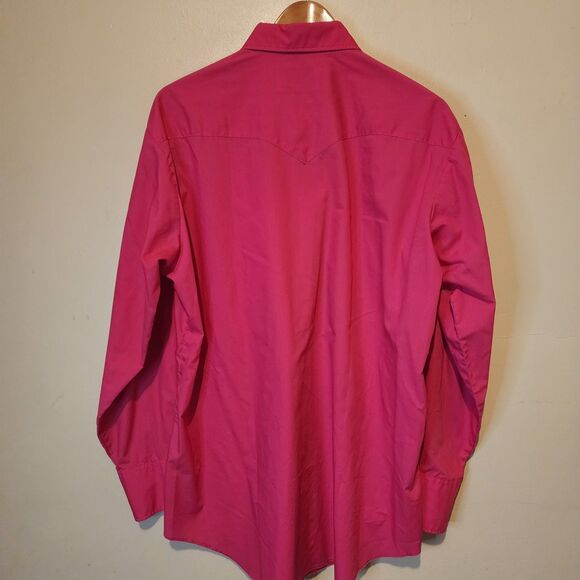 Vintage H Bar C Shirt Pearl Snap Western Button USA 17/34 XL Rodeo 70s 80s - Picture 5 of 6